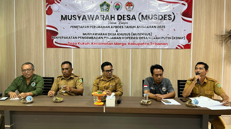 Penyepakatan Pengembalian Pinjaman Koperasi Desa Merah Putih (KDMP) Desa Kukuh, Kecamatan Marga, Kabupaten Tabanan