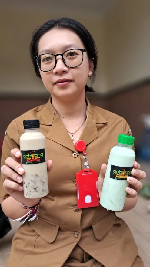 UMKM Desa Kukuh Hadirkan Cendol Segar  Gobang Fresh Drink